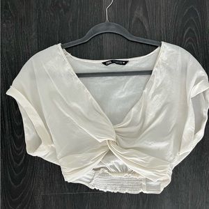 Zara Linen Top w/ Front Detail